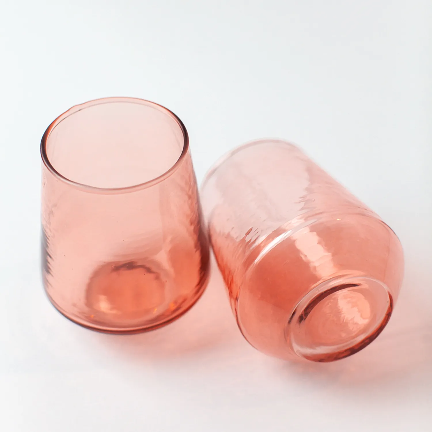 Powered by People Handblown Hammered Tumbler Glasses, Set of 4
