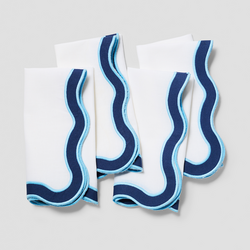 Sur La Table Embroidered Scalloped Napkins, Set of 4