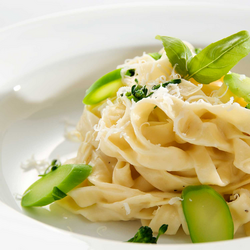 Pappardelle with Lemon, Asparagus and Parmesan with Soft Eggs