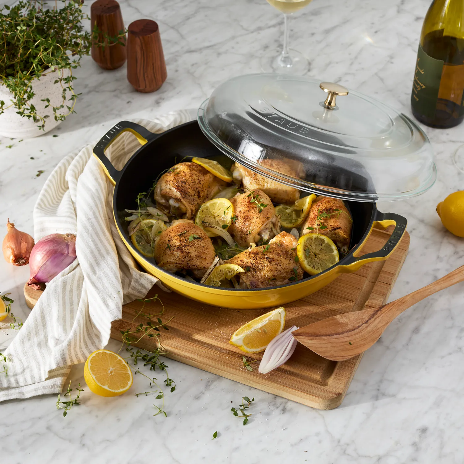 Staub Heritage All-Day Pan with Domed Glass Lid, 3.5 qt.