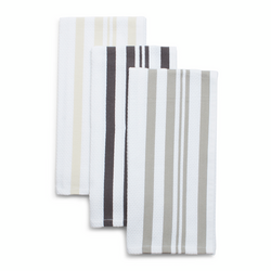 Sur La Table Striped Basketweave Kitchen Towels, Set of 3 Stiff towels and had to wash several times to soften the towels