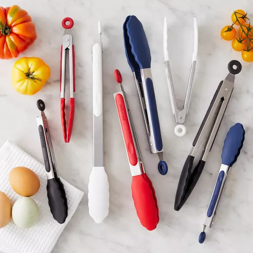Sur La Table Silicone-Tipped Tongs, 7&#34;