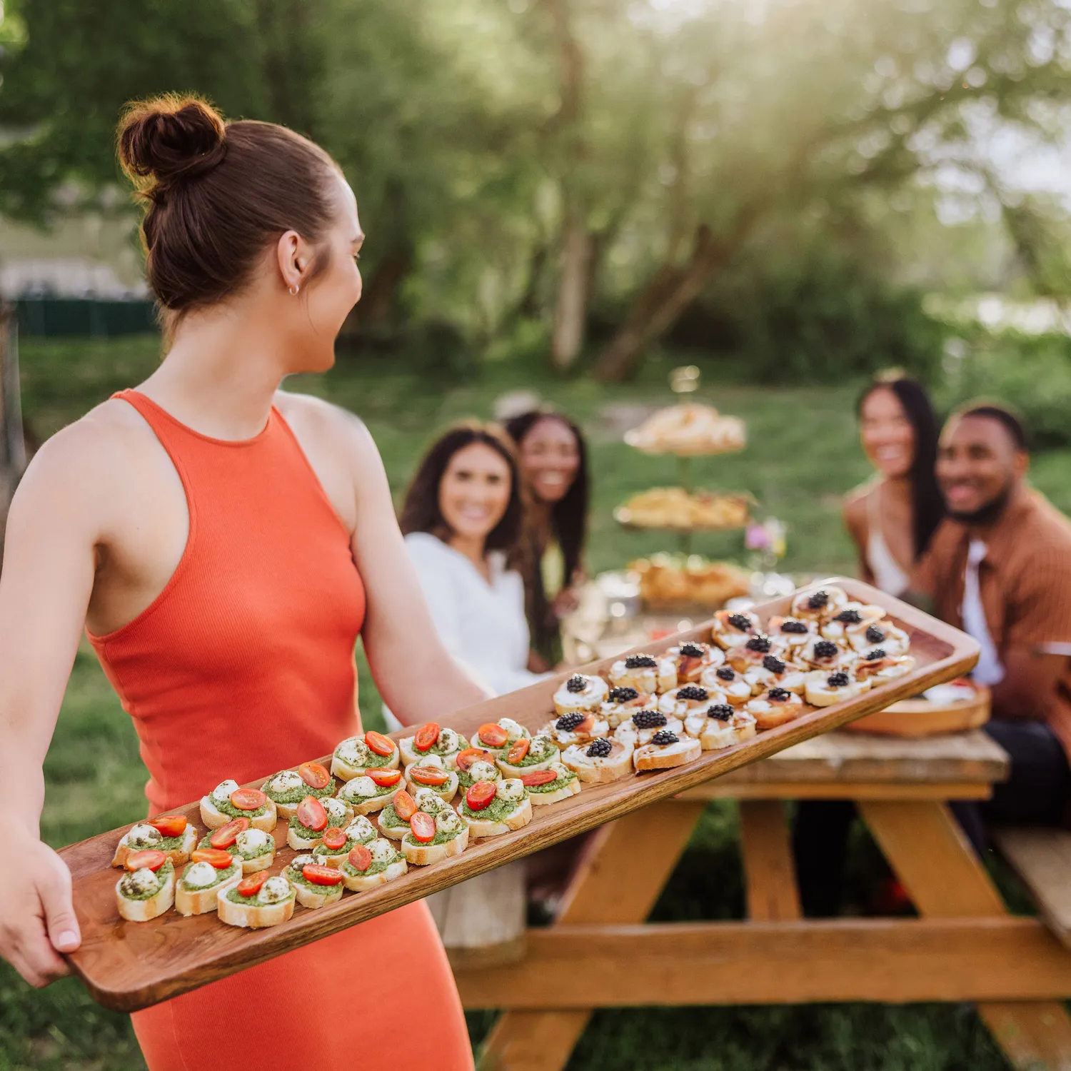 Picnic Time Canape Appetizer Serving Tray, 36"