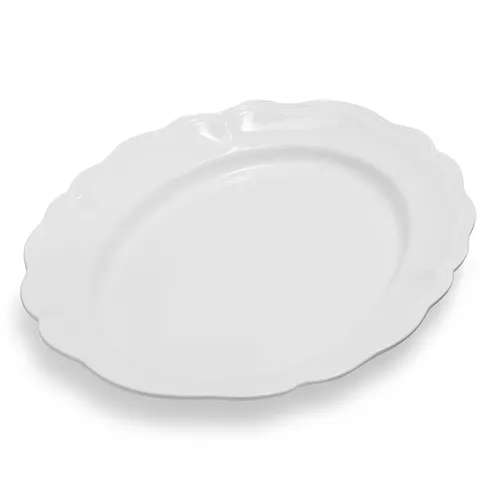White Margot Serving Platter, 19" x 15"
