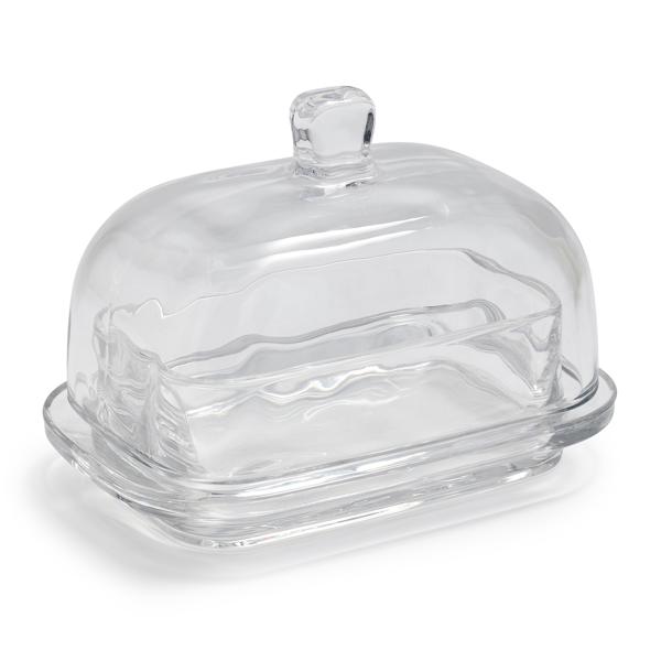 Sur La Table European Glass Butter Dish