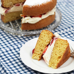 Strawberries and Cream Victoria Sponge Cake
