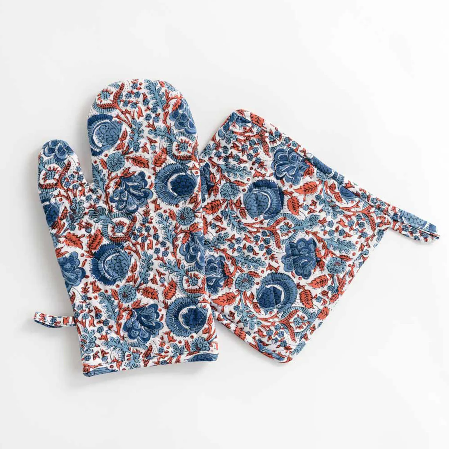 Pomegranate Floral Mitt & Potholder Set