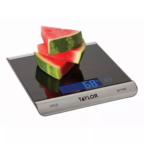 Taylor Digital Glass Kitchen Scale Black, 33 lb.