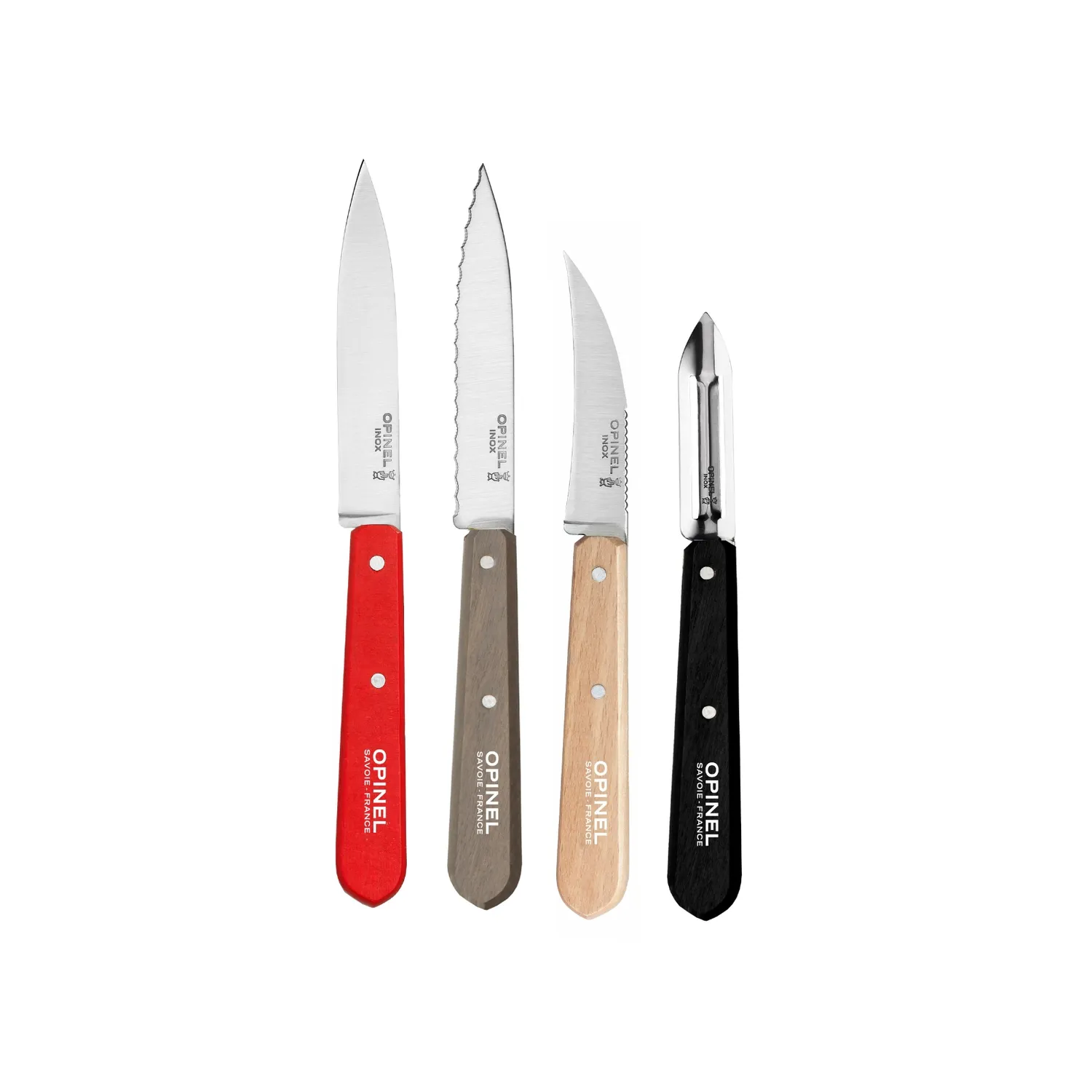 Opinel Les Essentiels 4-Piece Paring & Peeler Knife Set 