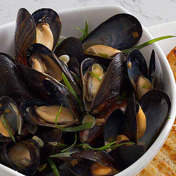Pan Roasted Bouchot Mussels with Oriental Sauce