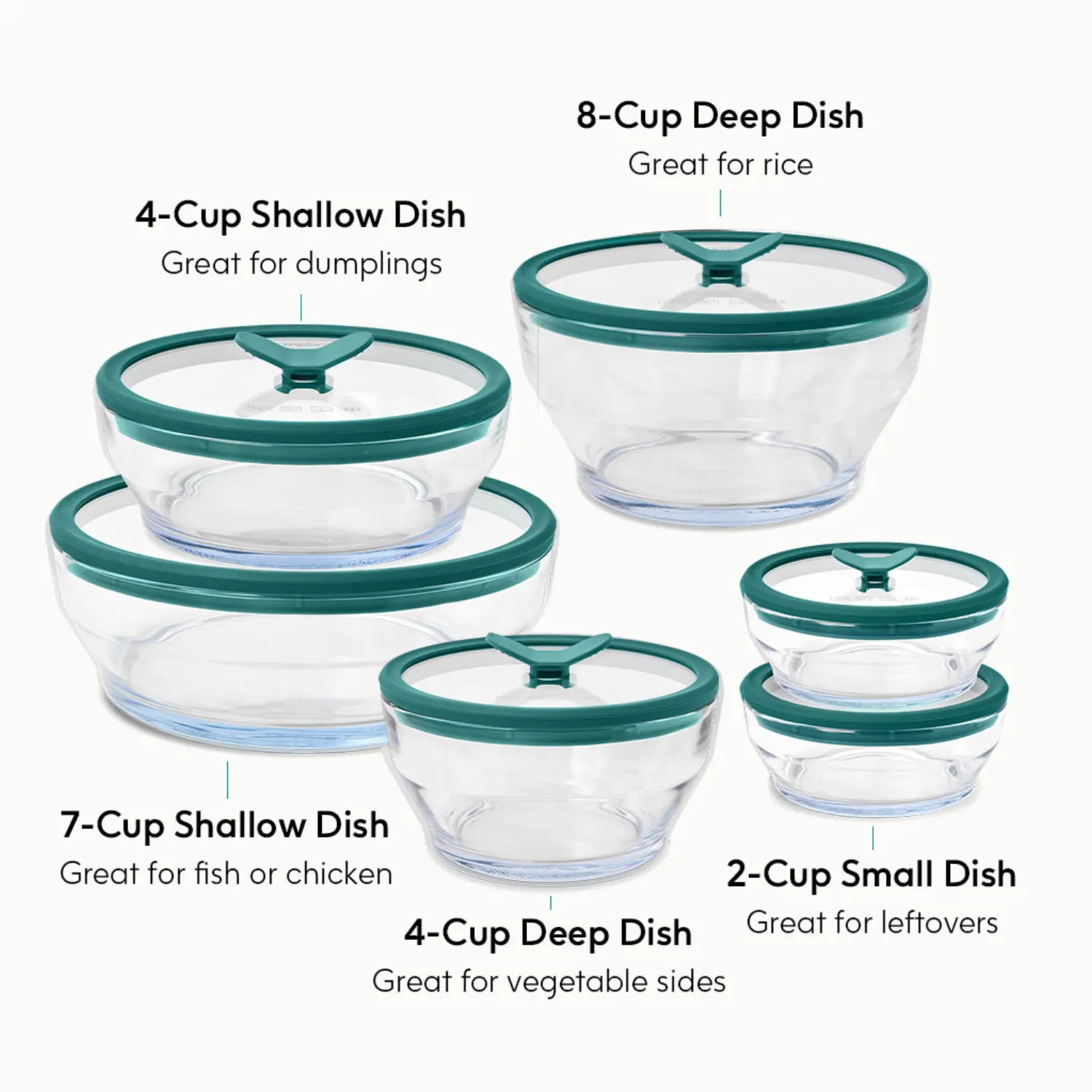 Anyday Microwave 12-Piece Glass Round Dish Set