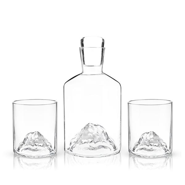Viski Mountain Decanters, Set of 3