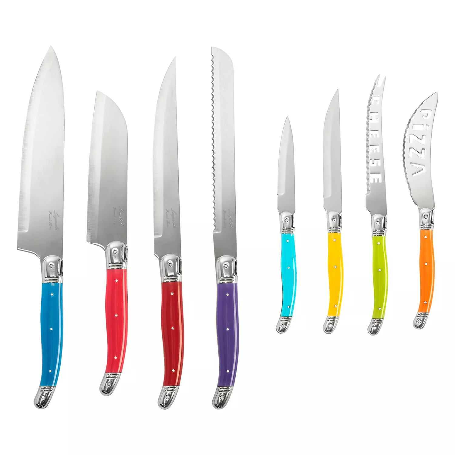 French Home Kitchen Knife Set with Wood Block, Set of 8