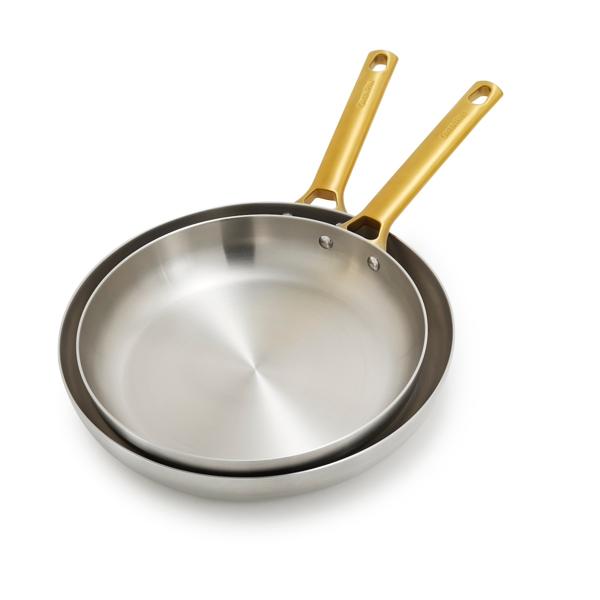 GreenPan Reserve Stainless Steel Set of 2 Skillets, 10" & 12"