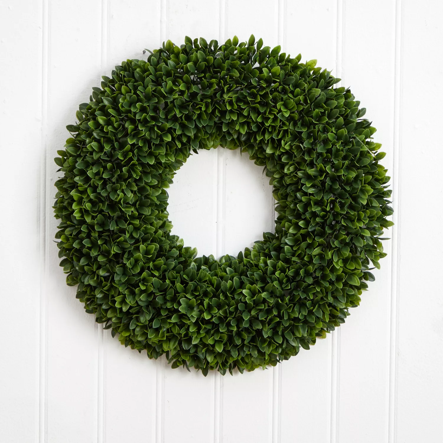 Nearly Natural Faux Boxwood Wreath, 24"