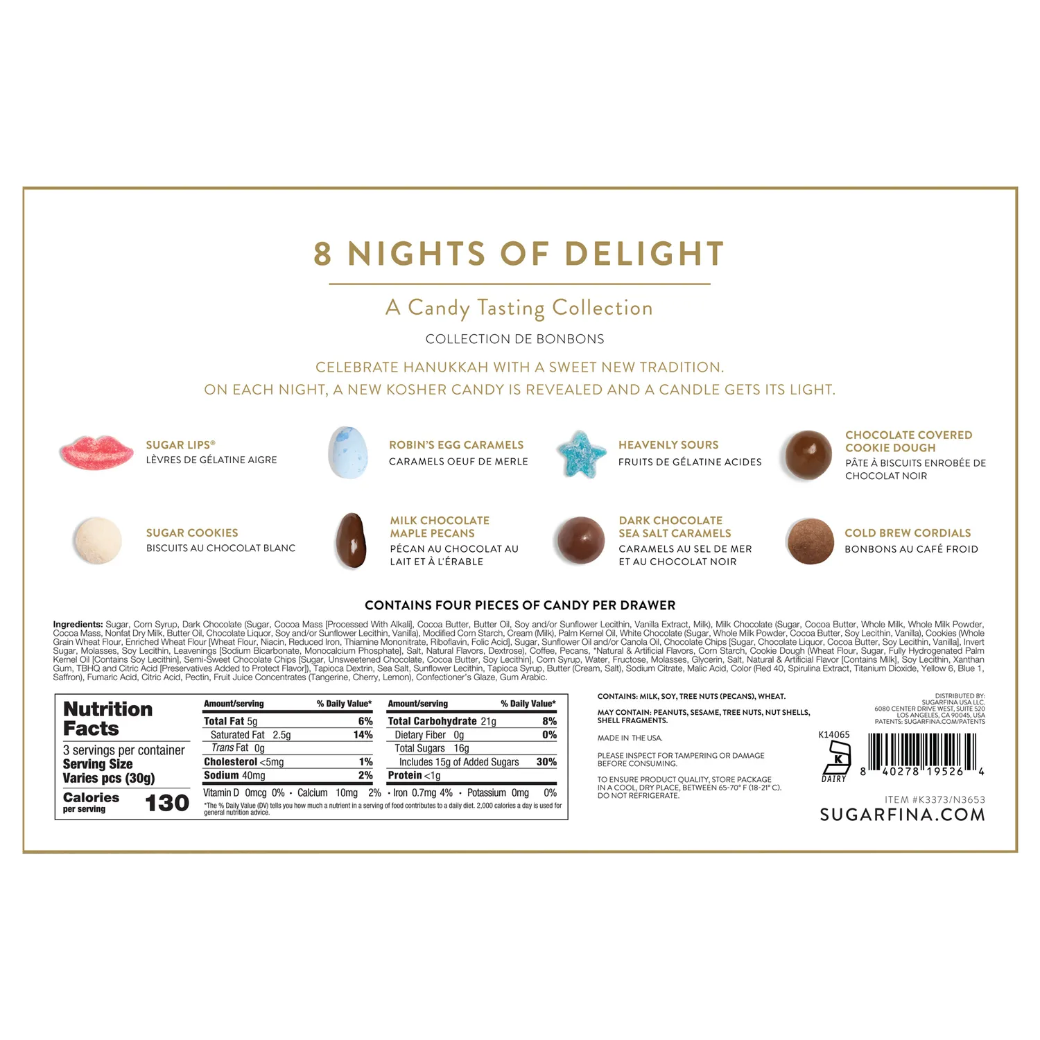 Sugarfina Hanukkah 8 Nights of Delight Tasting Collection