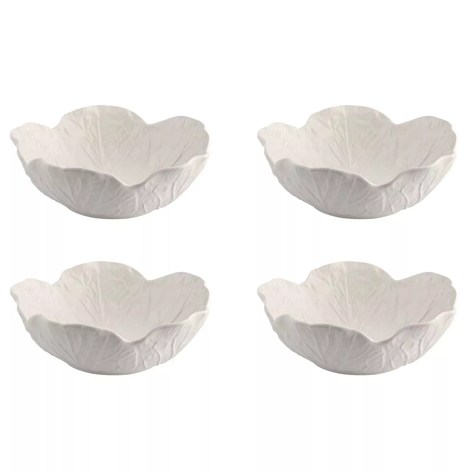 Bordallo Pinheiro Cabbage Beige Cereal Bowls, Set of 4