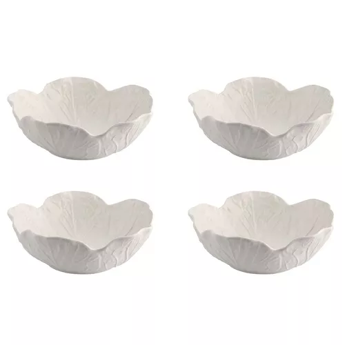 Bordallo Pinheiro Cabbage Beige Cereal Bowls, Set of 4
