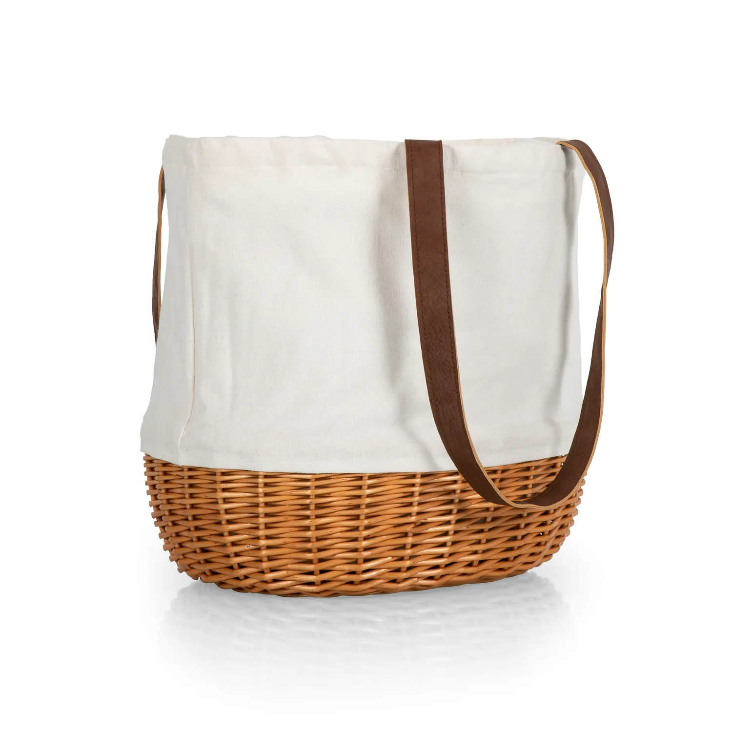 Picnic Time Coronado Canvas & Willow Basket Tote