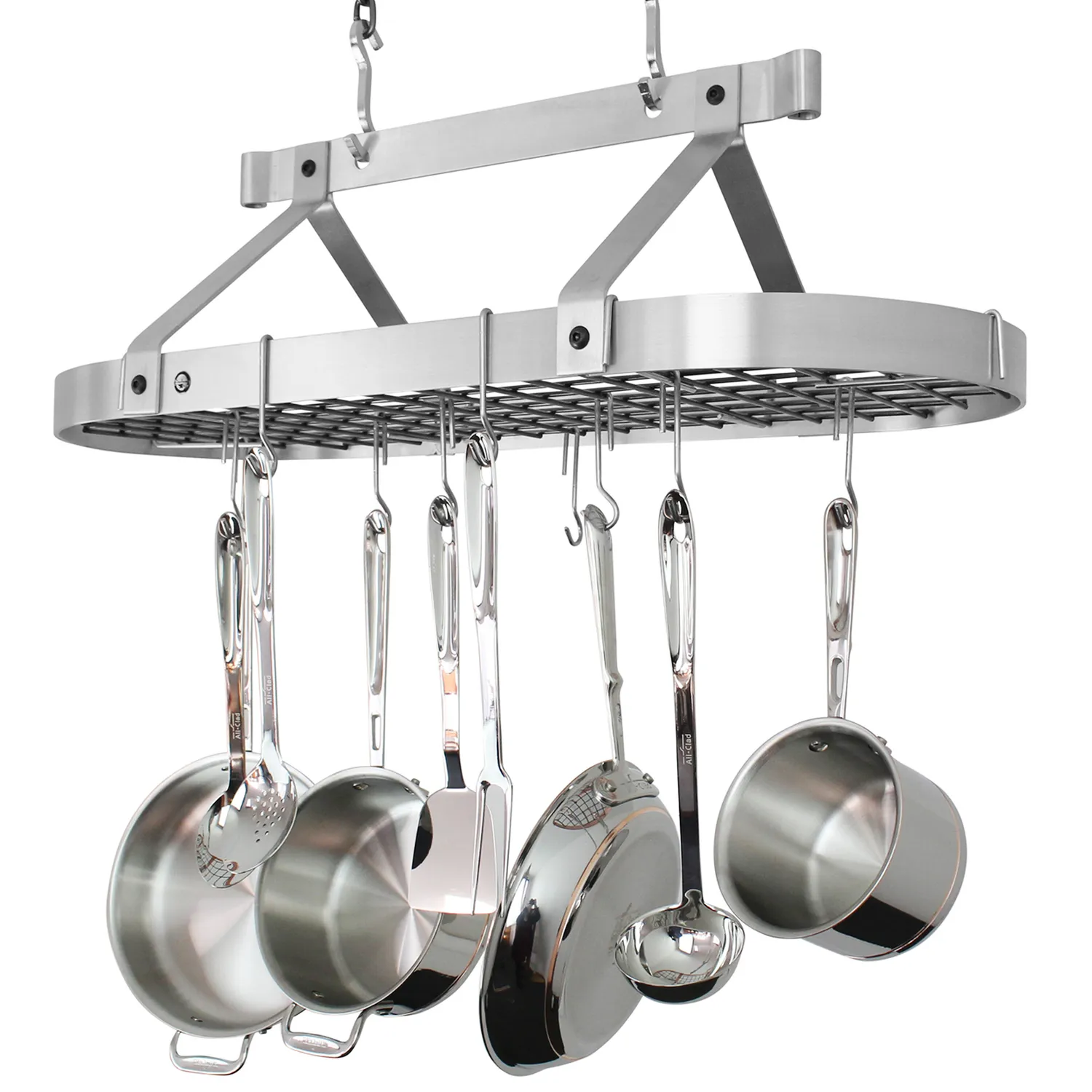 Enclume French Stainless Steel Oval Ceiling Pot Racks