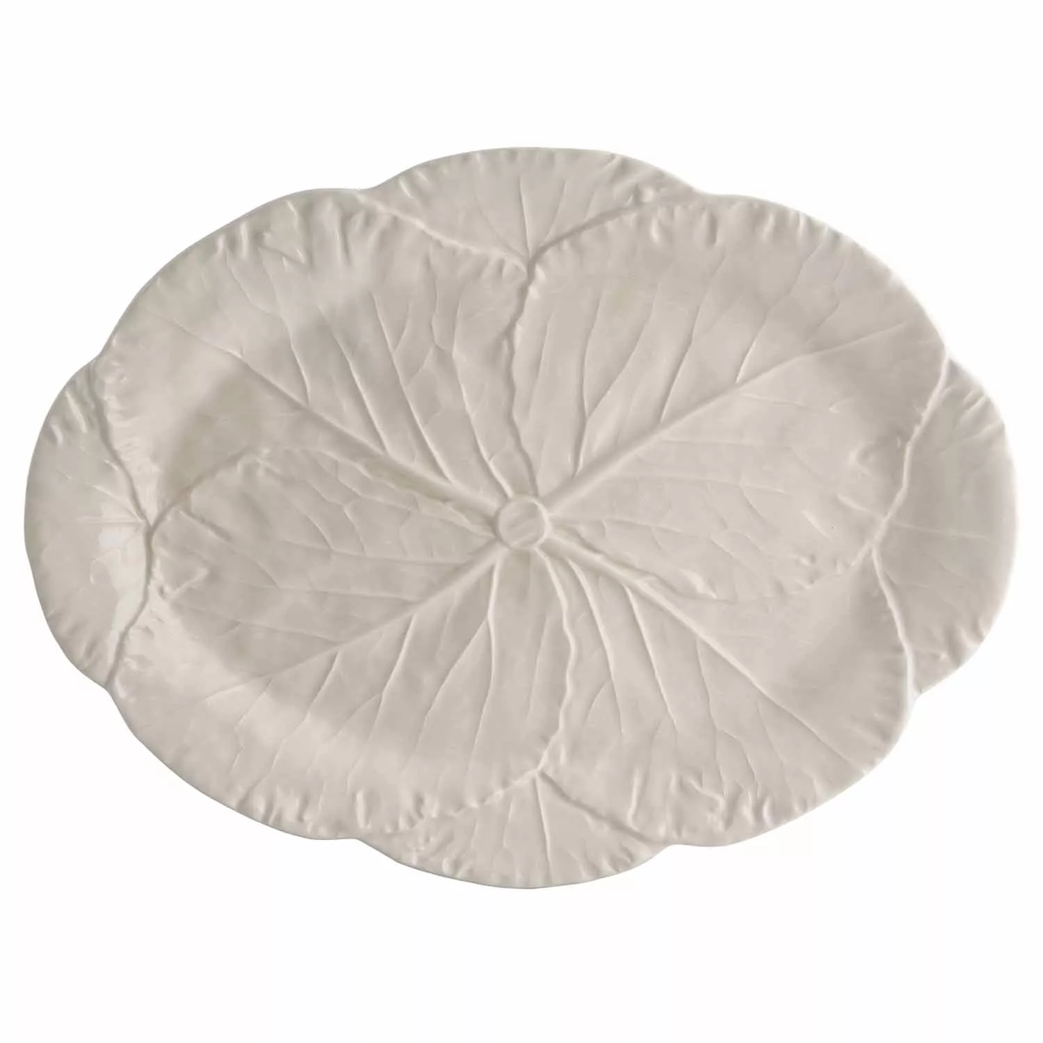 Bordallo Pinheiro Cabbage Beige Oval Platter, 17"