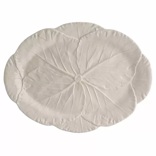 Bordallo Pinheiro Cabbage Beige Oval Platter, 17"