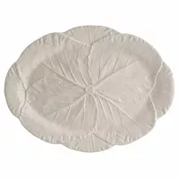 Bordallo Pinheiro Cabbage Beige Oval Platter, 17"