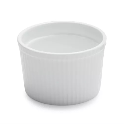 Sur La Table Porcelain Round Soufflé Dish with Ribbed Sides