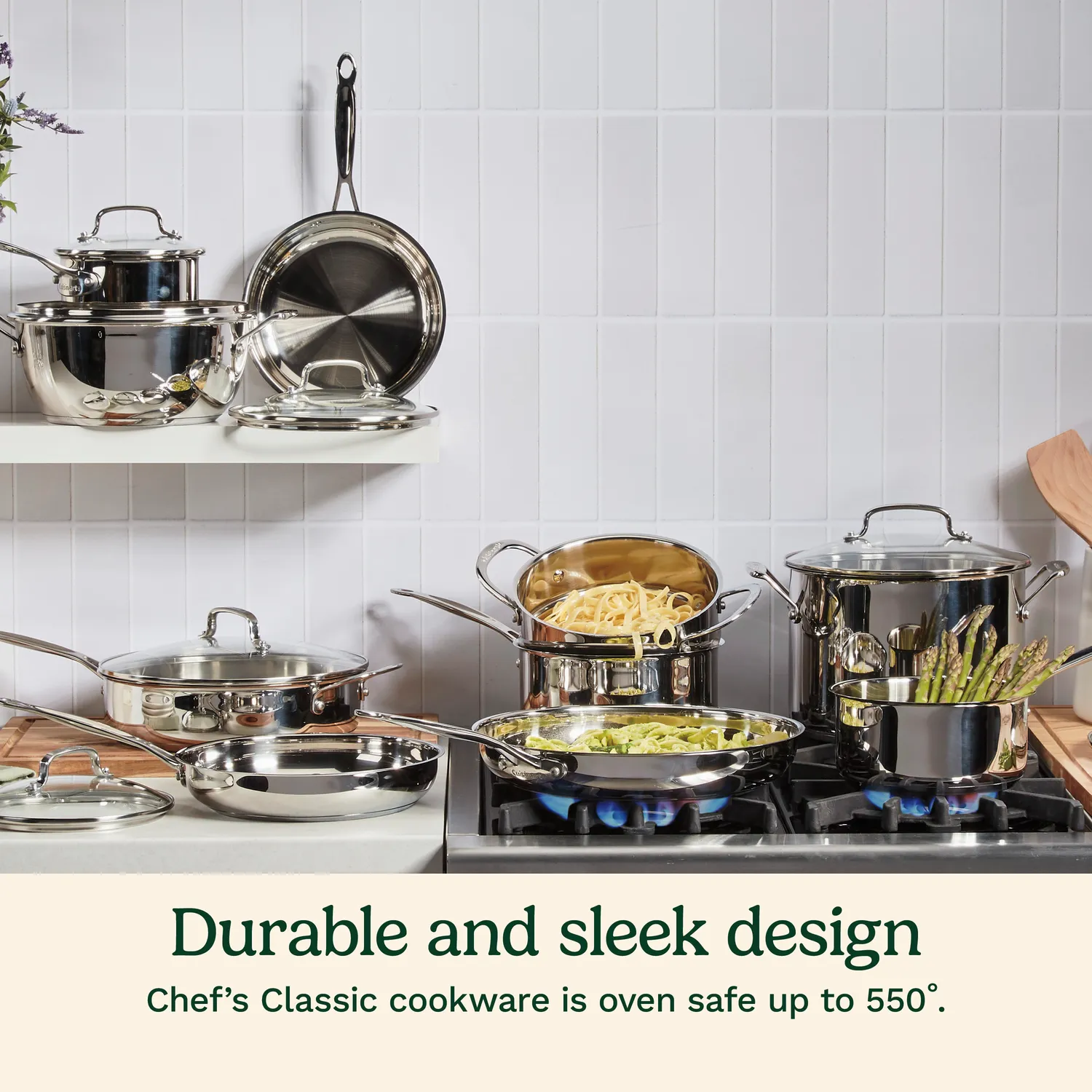 Cuisinart Chef's Classic Stainless Steel 4-Piece Pasta Pot Set, 12 qt. 