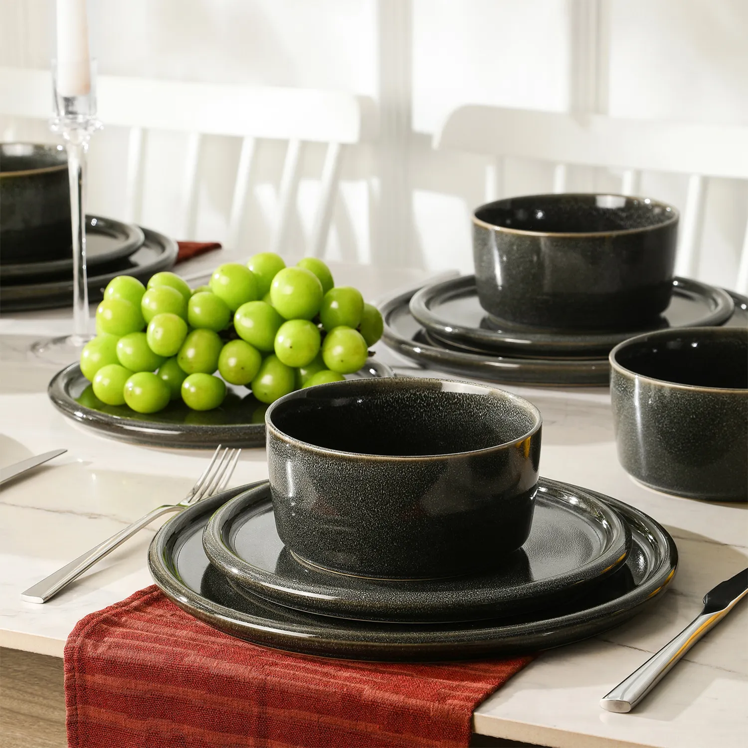 Stone Lain Eden Stoneware 12-Piece Dinnerware Set