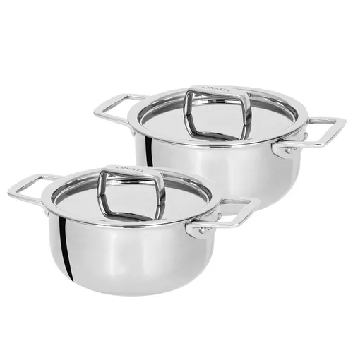 CRISTEL 3-Ply Stainless Steel Saucepan Set (14, 16, 18 and 20cm) with —  Luxe Cucina