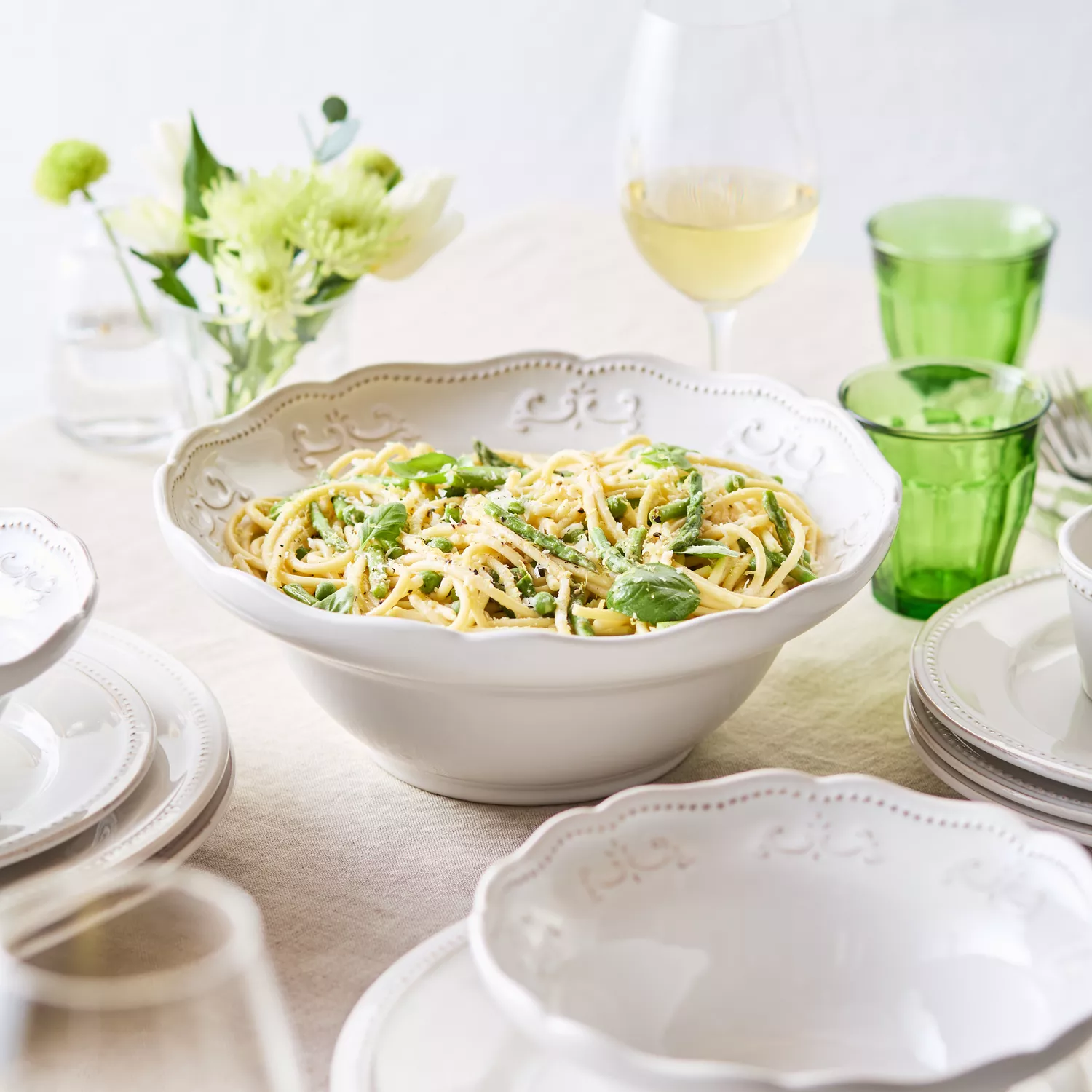 Sur La Table Pearl Scalloped Serving Bowl