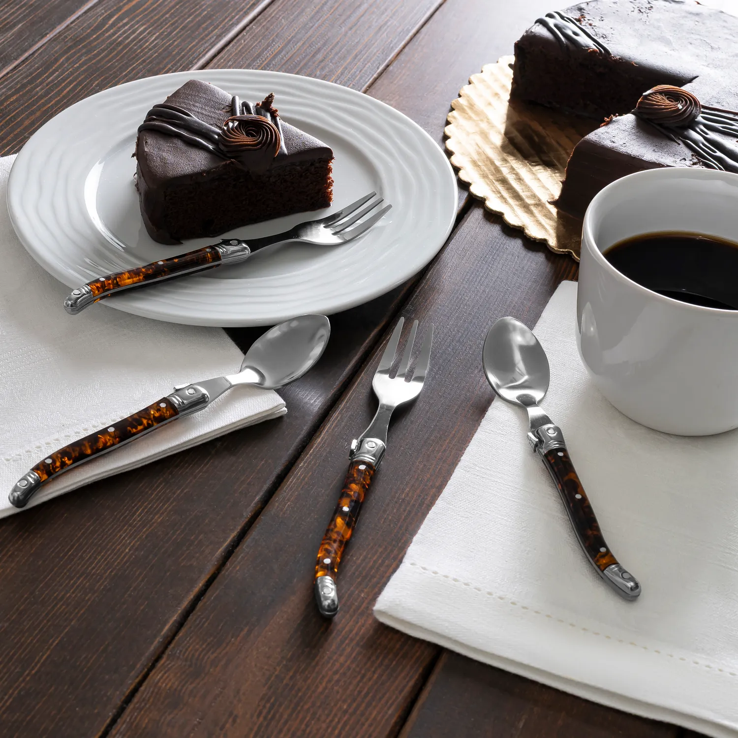 French Home 8-Piece Laguiole Cocktail/Dessert Spoon and Fork Set