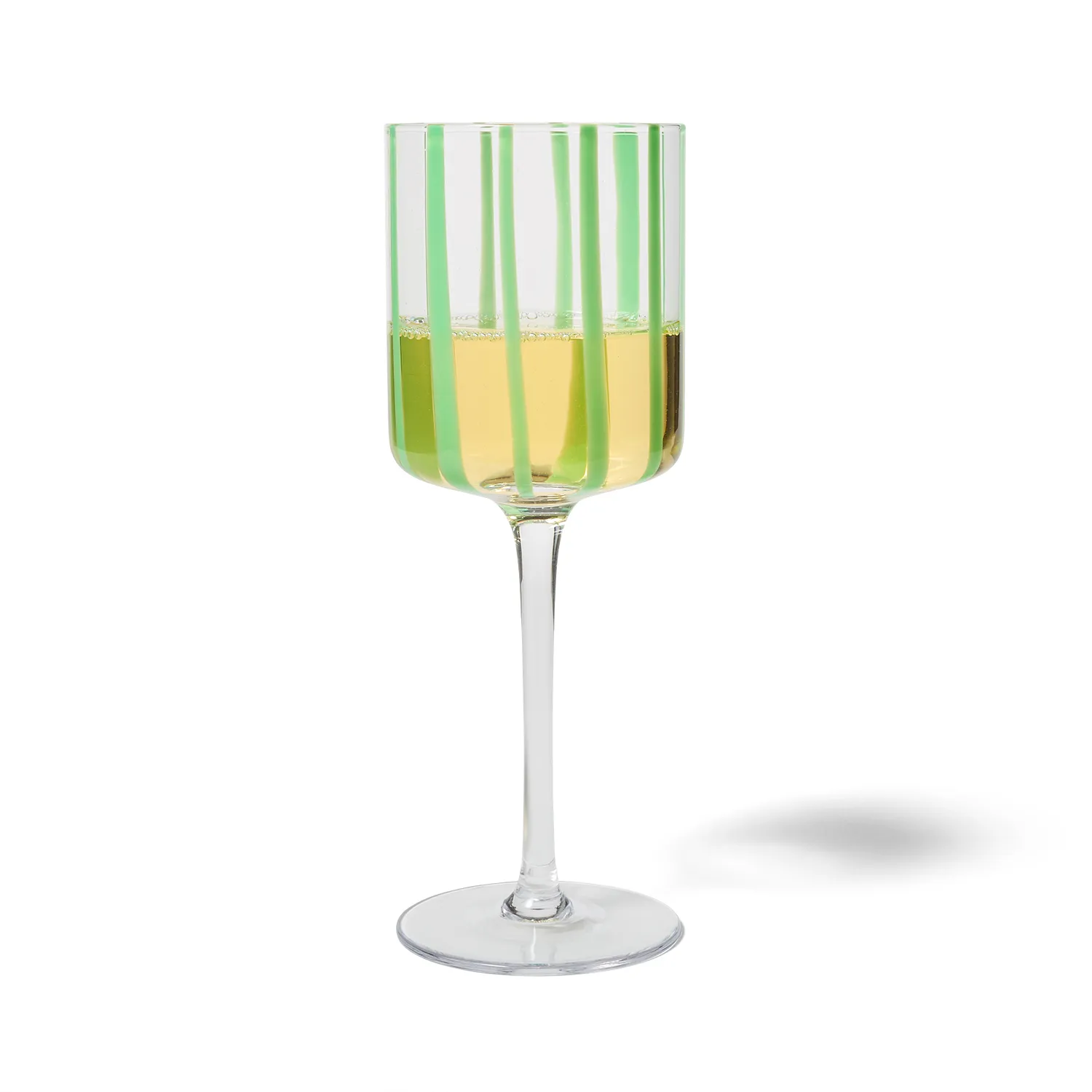 Sur La Table Green Stripe Wine Glass