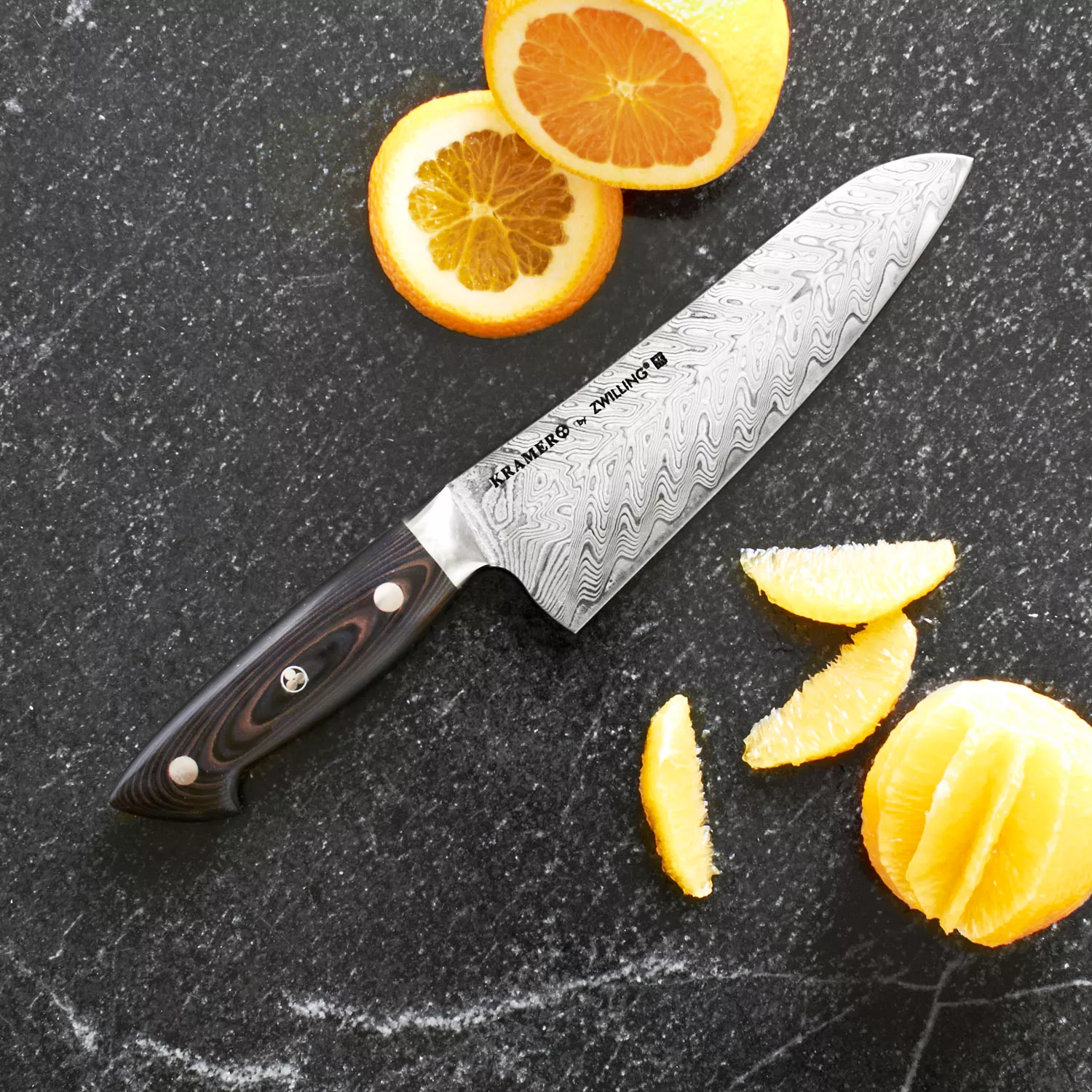 Bob Kramer 7" Stainless Damascus Santoku Knife by Zwilling J.A. Henckels