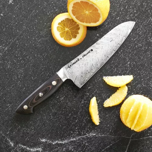 Bob Kramer 7&#34; Stainless Damascus Santoku Knife by Zwilling J.A. Henckels