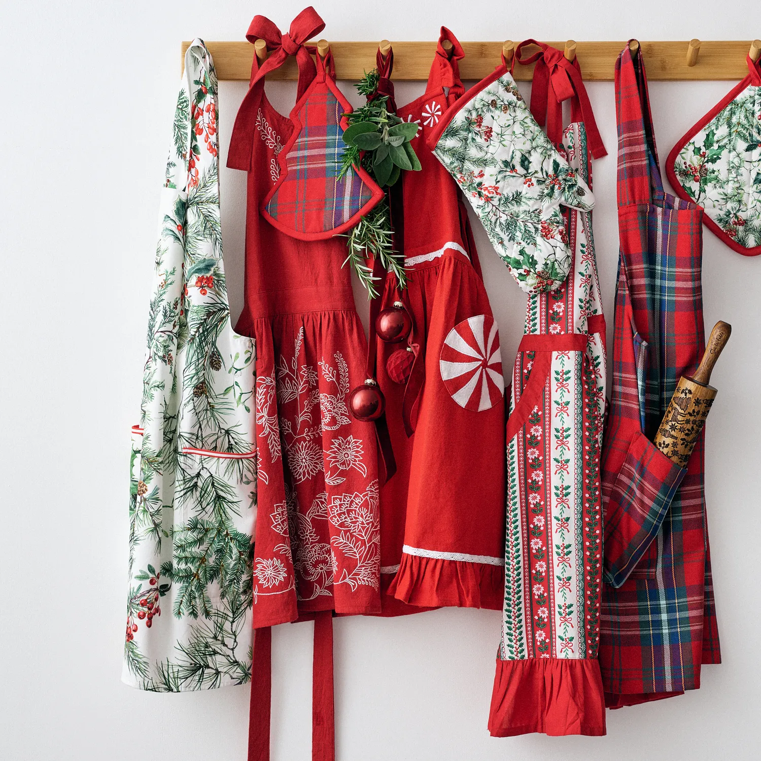 Sur La Table Floral Stripe Apron