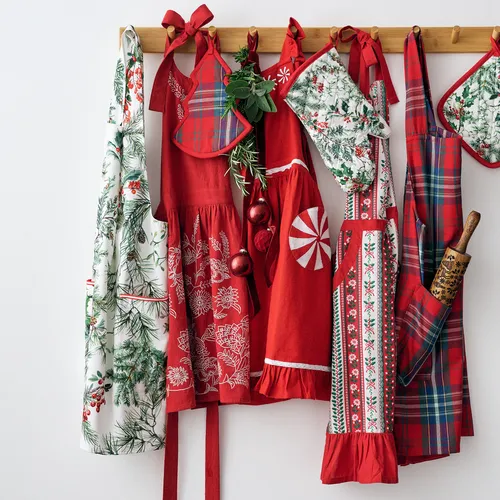 Sur La Table Plaid Holiday Smock Apron