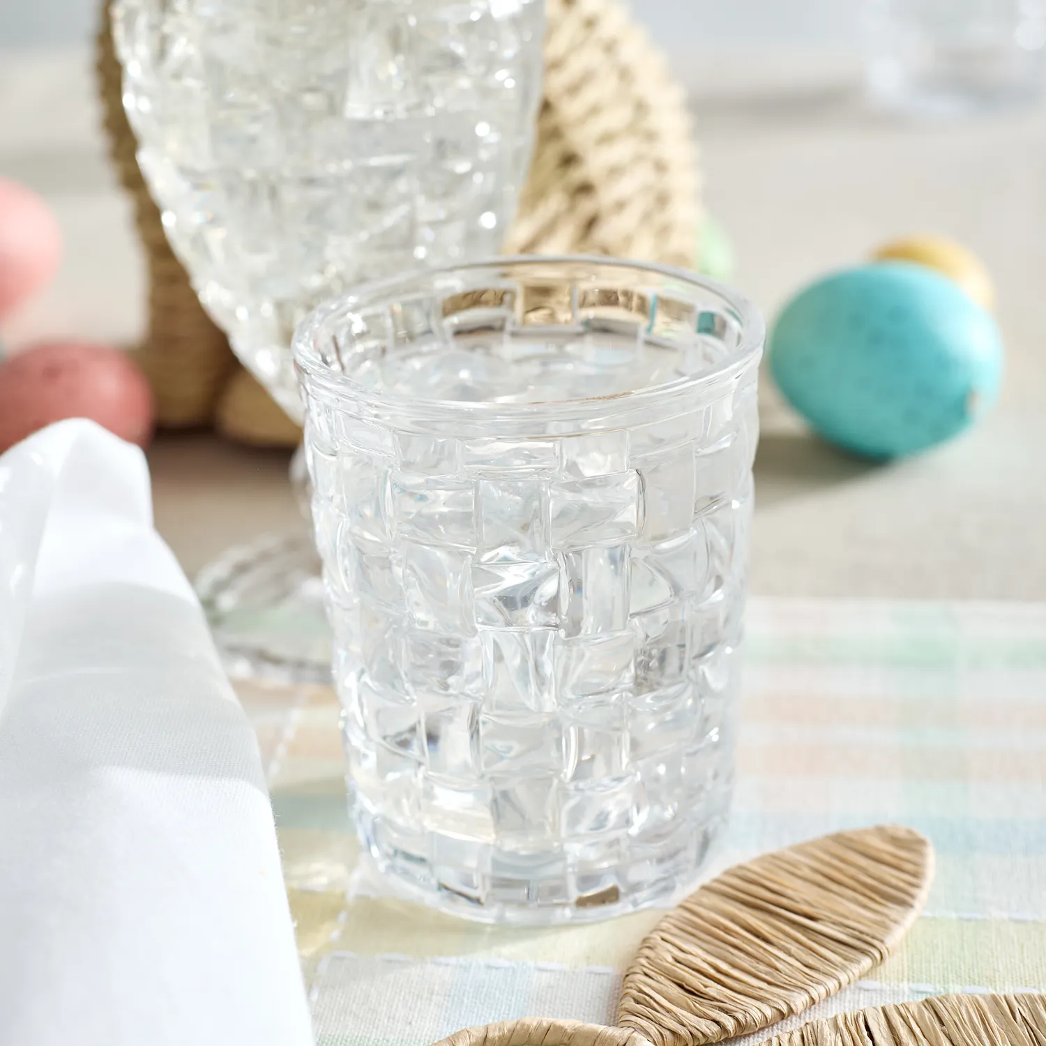 Sur La Table Basketweave Double Old-Fashioned Glass