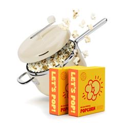 Popsmith Modern Stovetop Popcorn Popper with Buttery Popcorn Kits