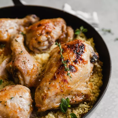 Apricot Glazed Chicken with Couscous
