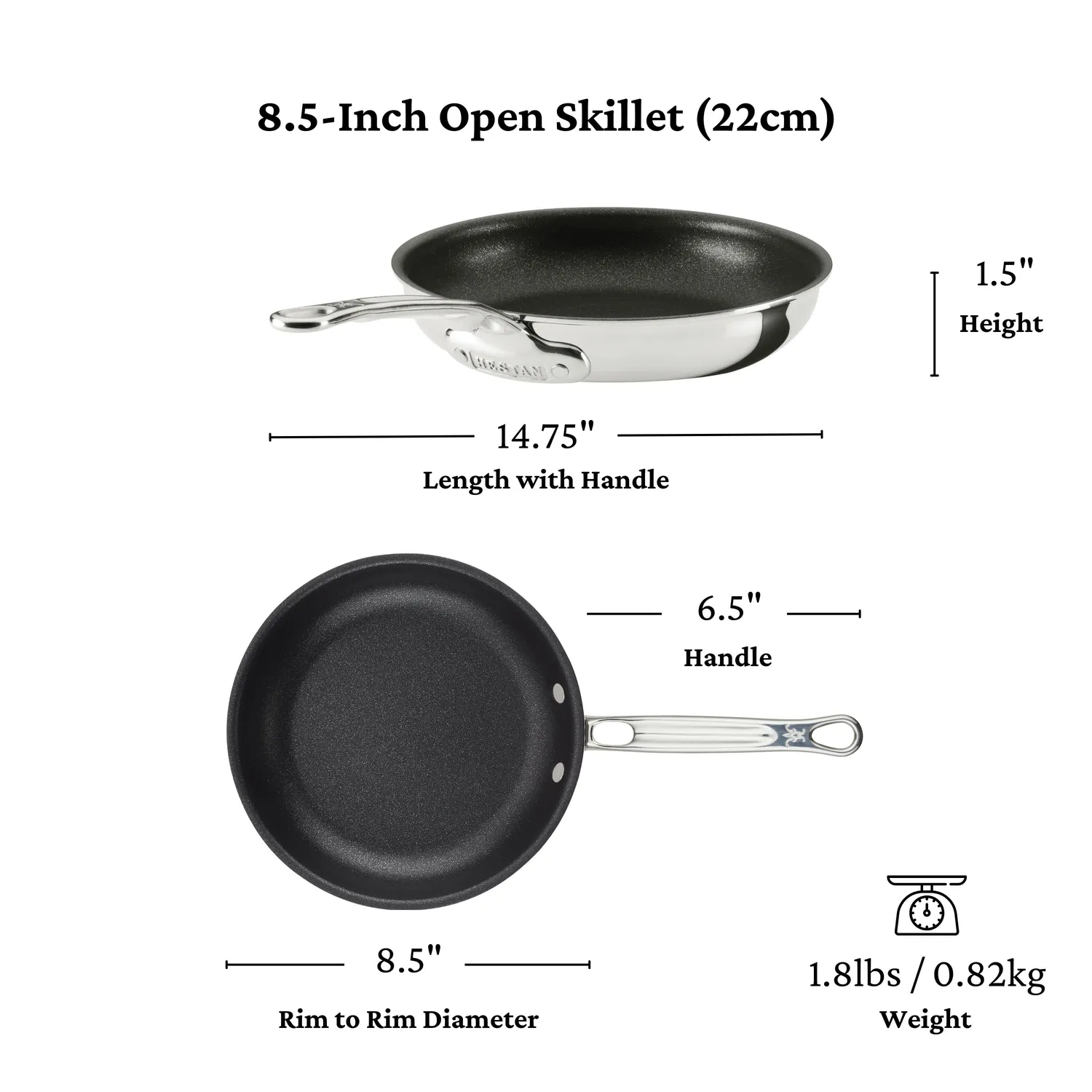 Hestan ProBond Luxe Stainless Steel TITUM™ Nonstick Skillet