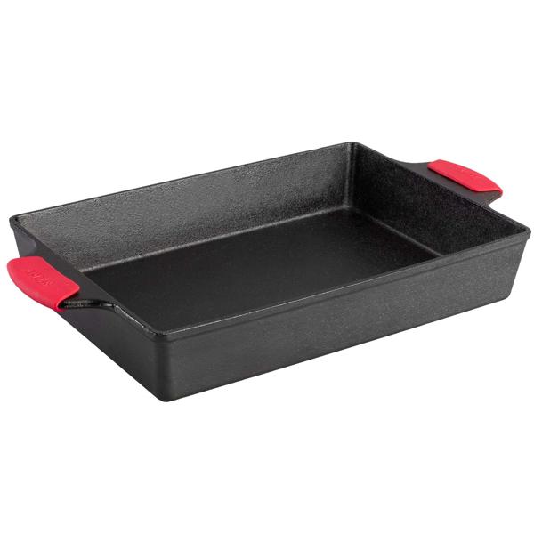 Lodge Cast Iron Casserole with Silicone Handles, 13" x 9"