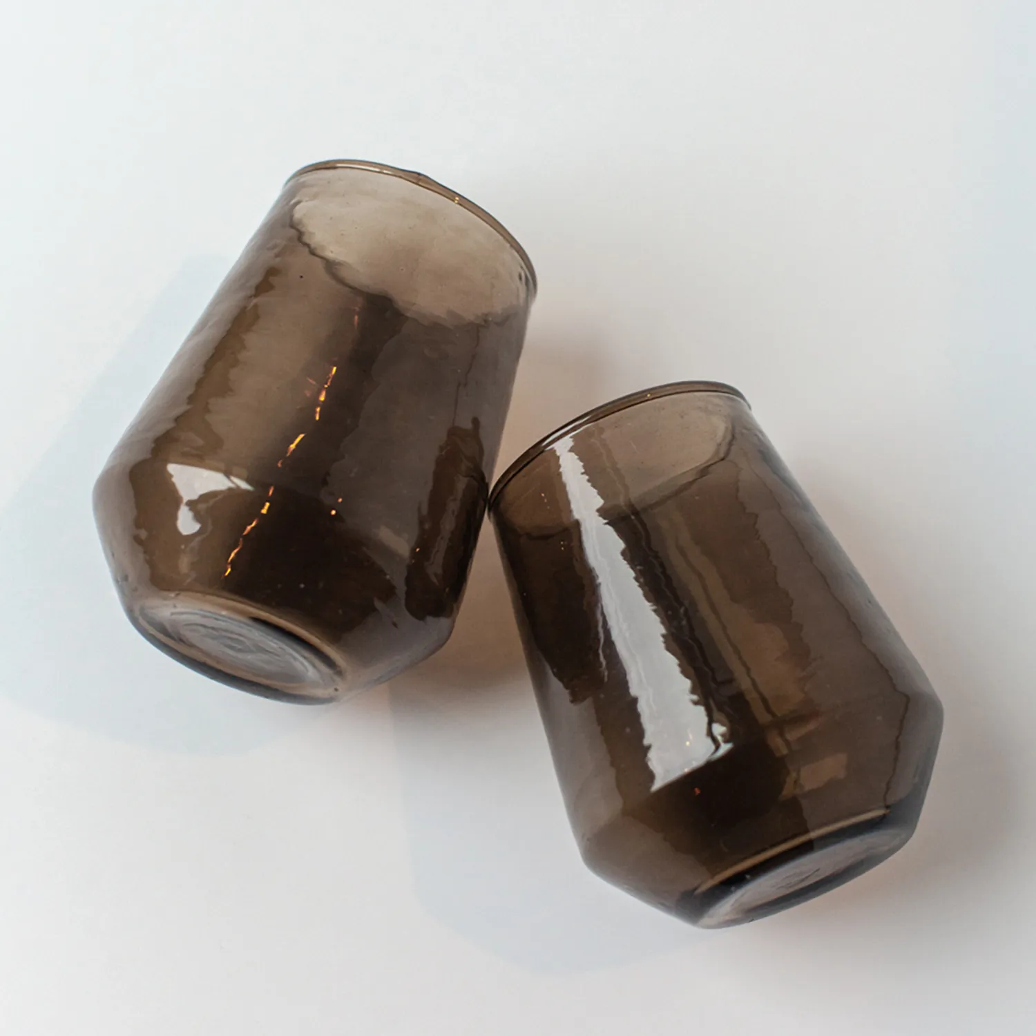 Powered by People Handblown Hammered Tumbler Glasses, Set of 4