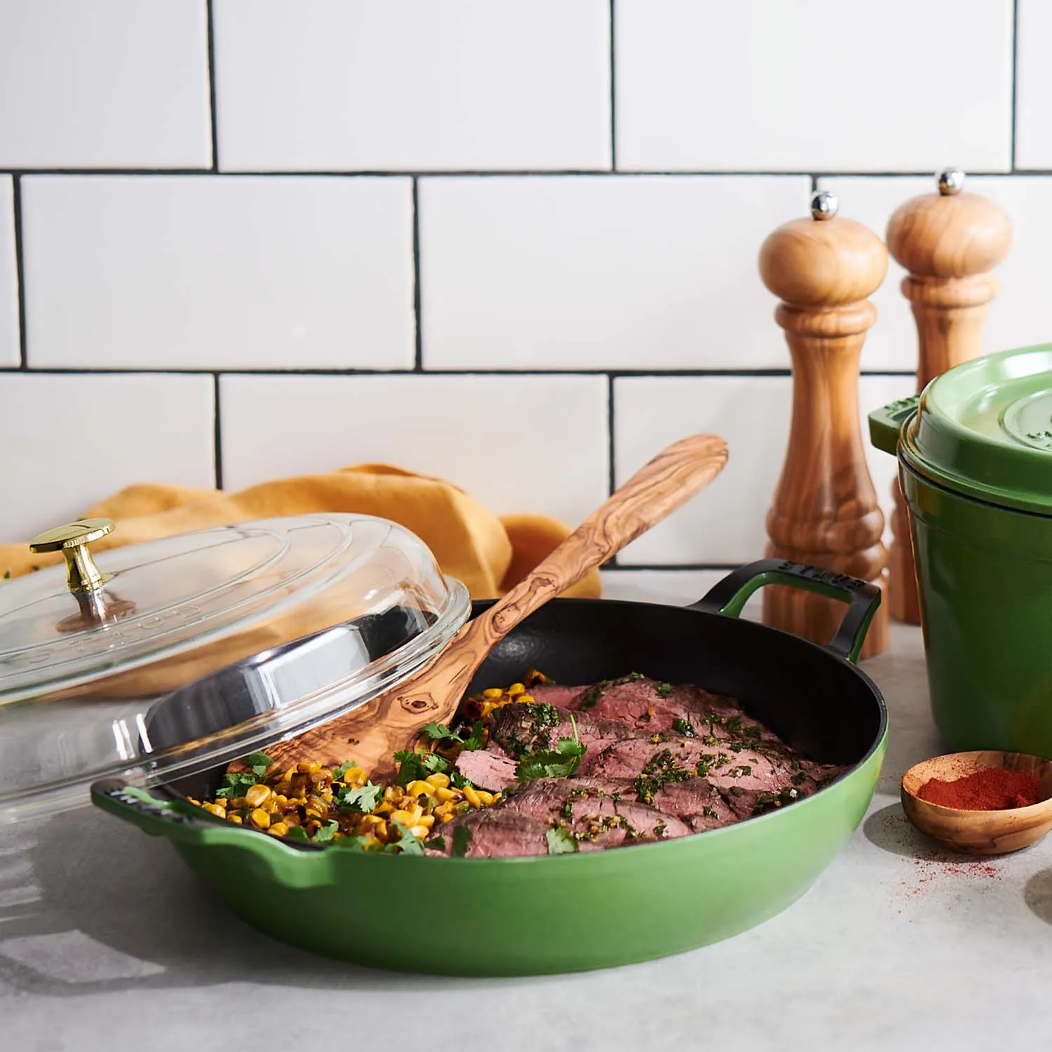 Staub Heritage All-Day Pan with Domed Glass Lid, 3.5 qt.