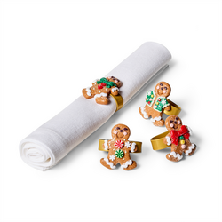 Sur La Table Gingerbread Napkin Rings, Set of 4