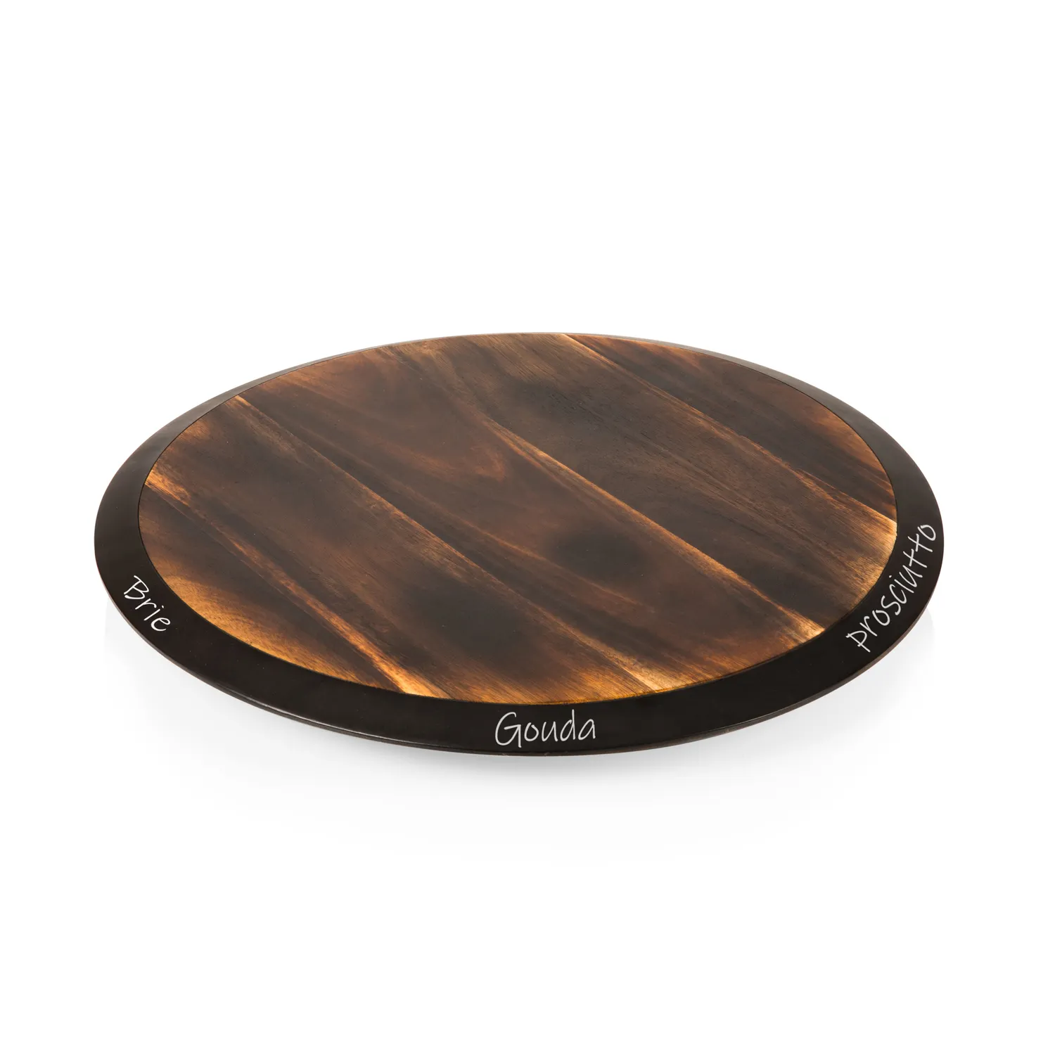 Picnic Time Acacia Wood Lazy Susan Serving Tray