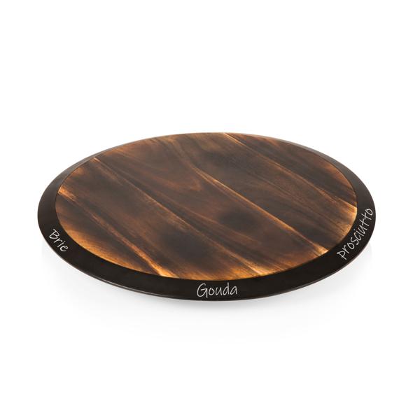 Picnic Time Acacia Wood Lazy Susan Serving Tray