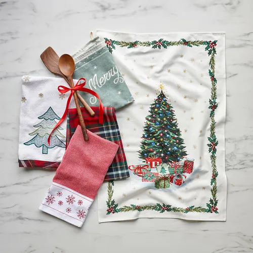 Sur la Table Merry Christmas Jacquard Kitchen Towel
