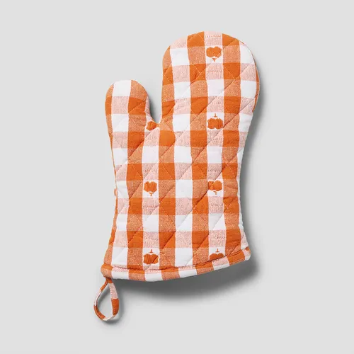 Sur La Table Pumpkin Gingham Oven Mitt